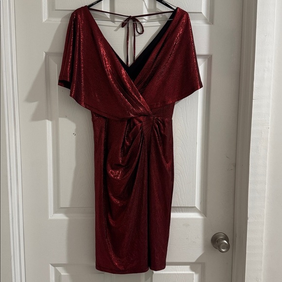 Elegant Burgundy Halter Dress side 4 - Picture 8 of 8